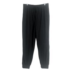 Ink and Ivy Black Cotton Blend Elastic Waist Tapered Leg Sweatpants Jogger Pants